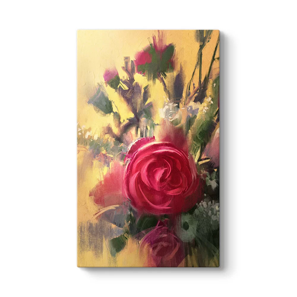 Pembe Gül Buketi Tablosu - Model 35